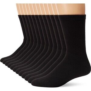 Hanes 8-Pair Men's Big & Tall Crew Socks - Shoe Size 12-14, Black